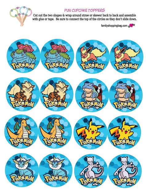 Pokemon Cupcake Toppers Free Printable