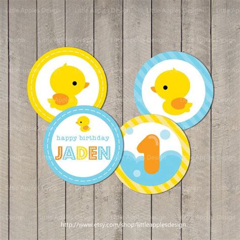 Duck Cupcake Topper Rubber Duck Cupcake Topper Duck Party Circle