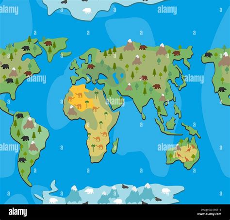 Antártida mapa de flora y fauna Stock Vektorgrafiken kaufen Alamy