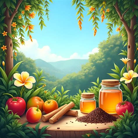 Bountiful Oasis: a Garden of Flowers, Fruits, and Fragrances Stock ...