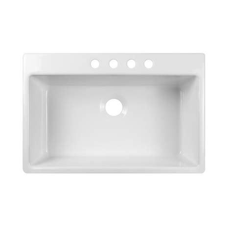 Lyons Metro Drop In 22 In X 33 In White Single Bowl 4 Hole Kitchen Sink