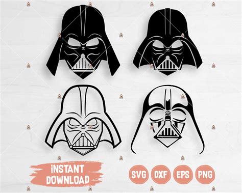 Darth Vader Helmet Svg Silhouette Cut Files Svg Baby