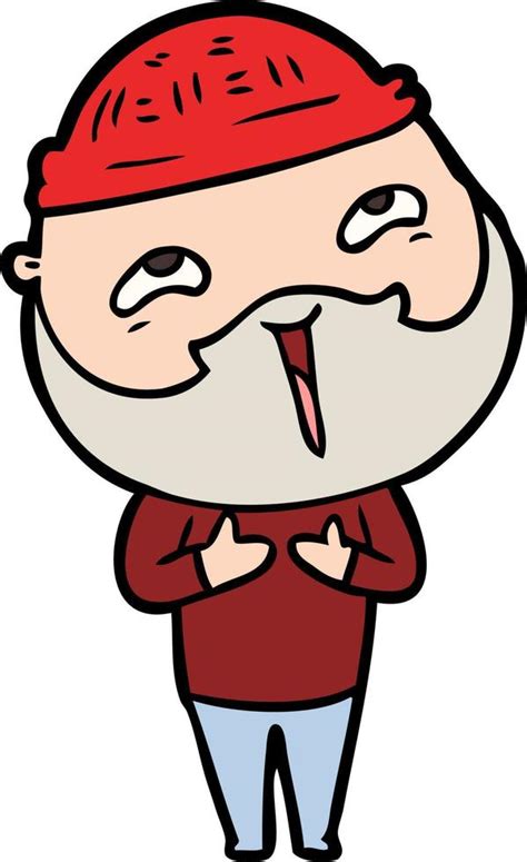 Cartoon Happy Bearded Man 12477027 Vector Art At Vecteezy