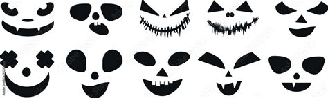 scary and funny halloween faces Stock Vector | Adobe Stock