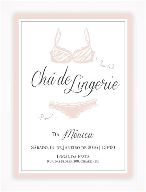 Convite Digital Ch De Lingerie No Elo A Ana Faz Dc