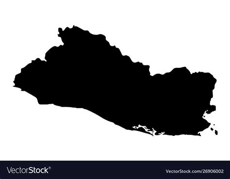 El salvador silhouette map Royalty Free Vector Image