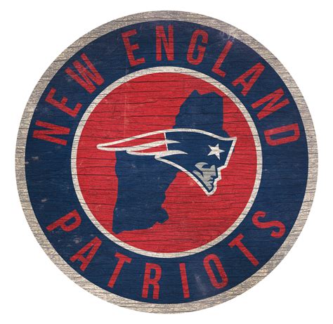 New England Patriots Sign Wood 12 Inch Round State Design - Sports Fan Shop