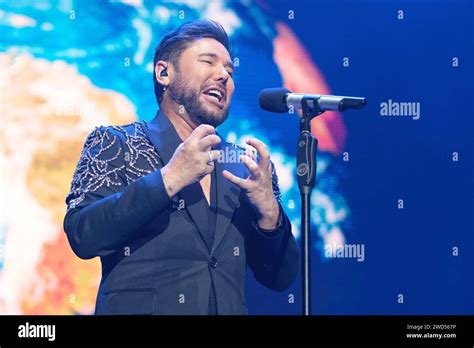 Singer Miguel Poveda during a performance at Inverfest 2024, at the WiZink Center, on 18 January ...