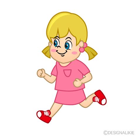 Girl Running Cartoon Free Png Image｜illustoon