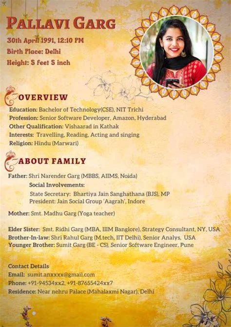 Perfect Marriage Biodata Format In Tamil Pdf Word 50 Designs Riset