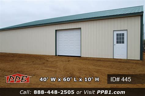 445 Pole Barn With Truss Offset Overhang 40x60x10 Pioneer Pole Buildings Inc