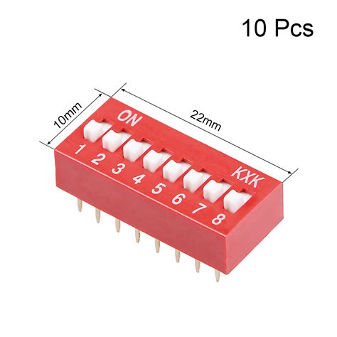 Pcs Red Dip Switch Positions Mm Pitch For Circuit