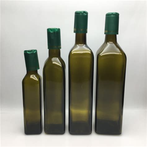 Bulk 250ml 500ml 1000ml Dark Green Color Glass Olive Oil Bottle Linseed