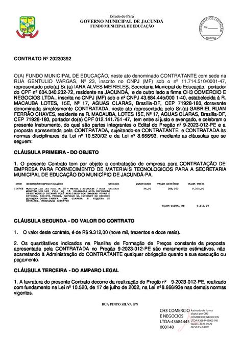 Contrato20230392 Ch3 Ass Prefeitura Municipal De Jacundá Gestão