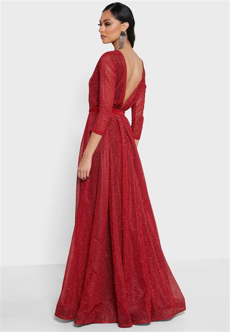 Buy Shahad X Khizana Red Shimmer A Line Dress For Women In Manama Riffa