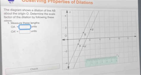 Observing Properties Of Dilations The Diagram Shows A Dilation Of Line