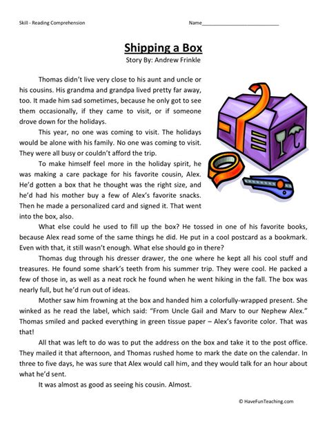 Free Printable Fourth Grade Reading