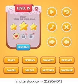 Game Ui Kit Menu Popup Screens Stock Vector Royalty Free