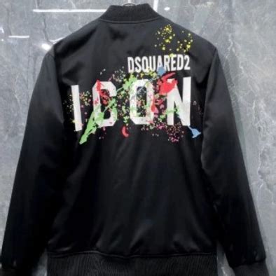 Áo Khoác dsq ICON In Họa Tiết Sau Áo Khoác Gió Nam Dsquared2 Icon Vẩy Sơn Màu Hot Áo Bomber Nam