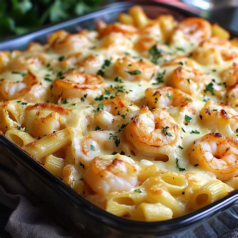 garlic shrimp pasta bake recipe quick  easy