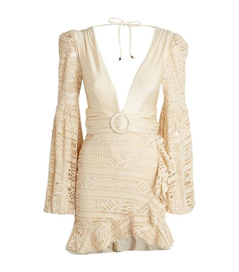 Womens PatBO White Netted Mini Dress Harrods UK