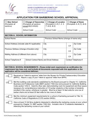 Fillable Online Barbercosmo Ca APPLICATION FOR BARBERING SCHOOL