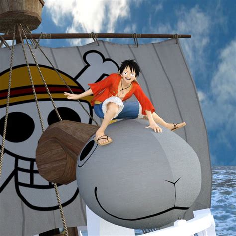 Luffy atop Sunny by d1699rus on DeviantArt