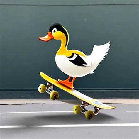 A Duck On A Skateboard Doing A Kickflip OpenArt