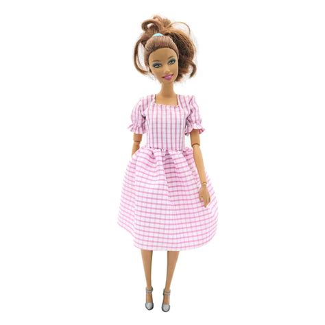 1PCS Lattice Plaid Dress for Barbie Doll Clothes Accessories Play House ...