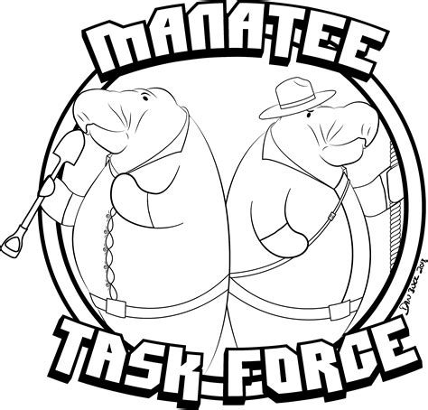 Manatee Task Force Cartoon Clipart Full Size Clipart 3977491