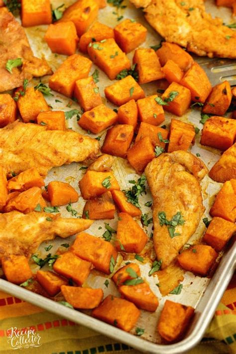 Sheet Pan Sweet And Spicy Chicken And Sweet Potatoes Diary Of A