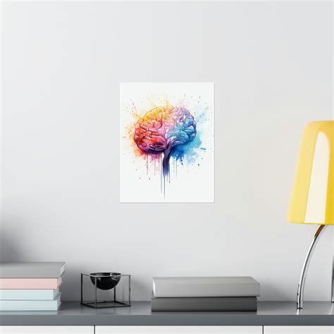 Abstract Brain Art Print, Watercolor Brain Wall Art Print, Human Brain ...