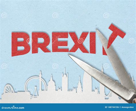 Brexit Concept With People Letters And Icons Flat Vector