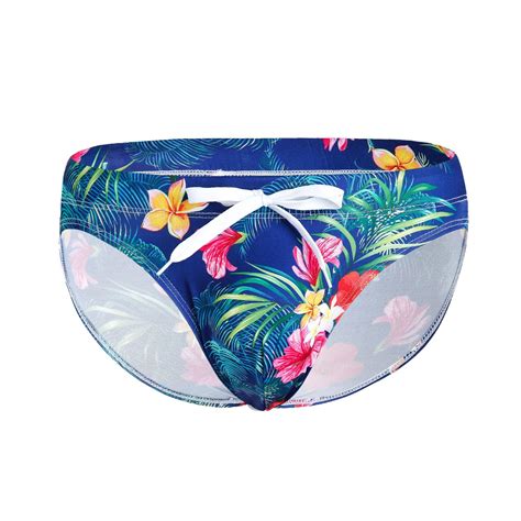 Sexy Floral Mens Swimwear Bikini Gay Mens Swim Briefs Men Swimsuit