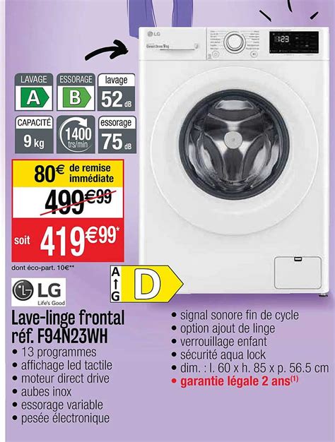 Promo Lave Linge Frontal Lg Chez Cora Icatalogue Fr