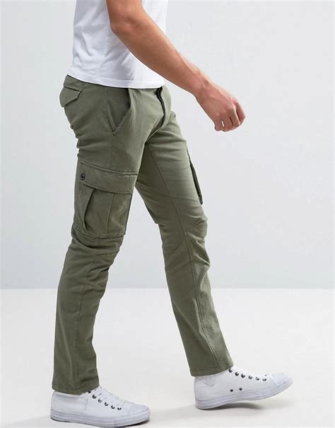 Selected Cotton Slim Fit Cargo Pant In Green For Men Lyst