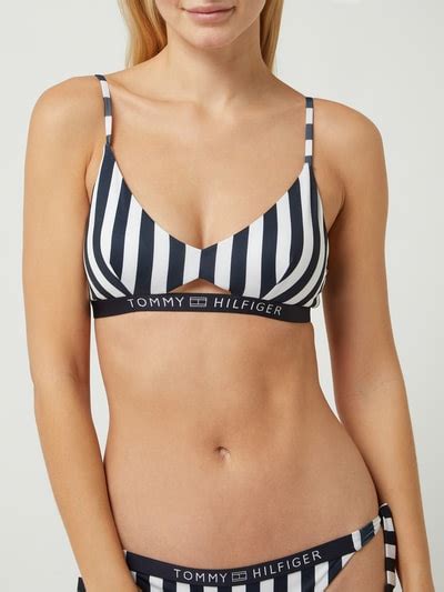 Tommy Hilfiger Bikini Oberteil In Triangel Form Wattiert Marineblau