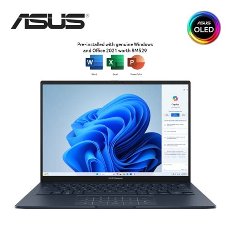 Asus Zenbook Oled Ux M App Wsm K Laptop Ponder Blue Cu