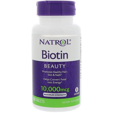 Biotina Natrol 10 000 Mcg Máxima Potencia 100 Tabletas Bárbaro