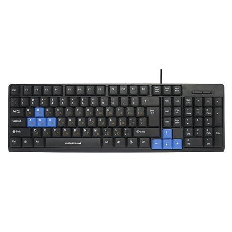 Компактная черная клавиатура Nakatomi KN-03U BLACK-BLUE