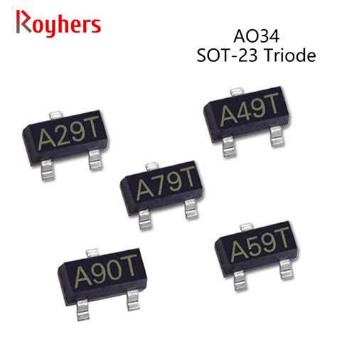 50Pcs SMD P Channel Transistor AO3402 A29T A03403 A39T A03404 A49T ...