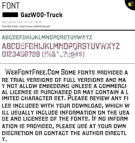 Gaz W00 Truck Fonts Downloads Webfontfreecom