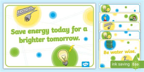 energy saving slogans poster display pack ks