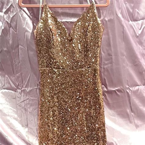 Dresses Rose Gold Glitter Prom Dress Poshmark