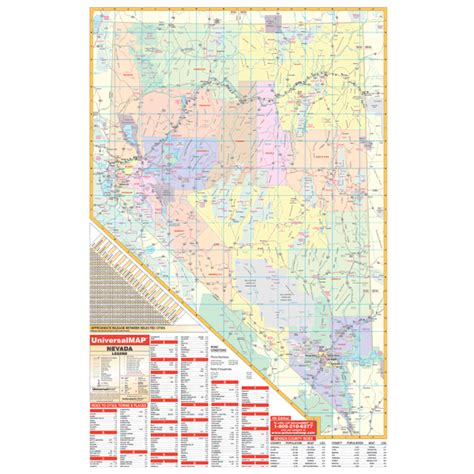 State Roller & Wall Maps - Nevada State Wall Map