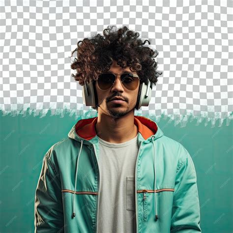 Premium Psd Pacific Islander Dj Curly Haired Lonely Adult Man Strikes