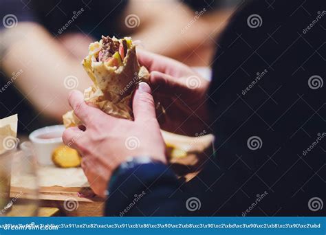 Man Eating Doner Kebap Stock Photo CartoonDealer 67600866