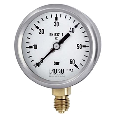 Type 4310 Bourdon Tube Pressure Gauge With Glycerine Filling NS63