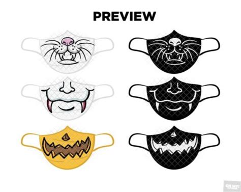 Face Mask Halloween SVG with DXF/EPS/JPG/PNG • OhMyCuttables