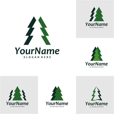 Set of Pine Tree logo vector template. Creative Pine Tree logo design concepts 24249541 Vector ...